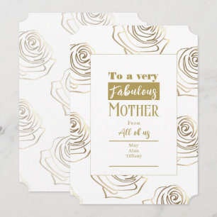 Mothers Day Ivory White Card