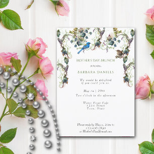 Mother's Day Ivy Vines Pretty Birds Invitation