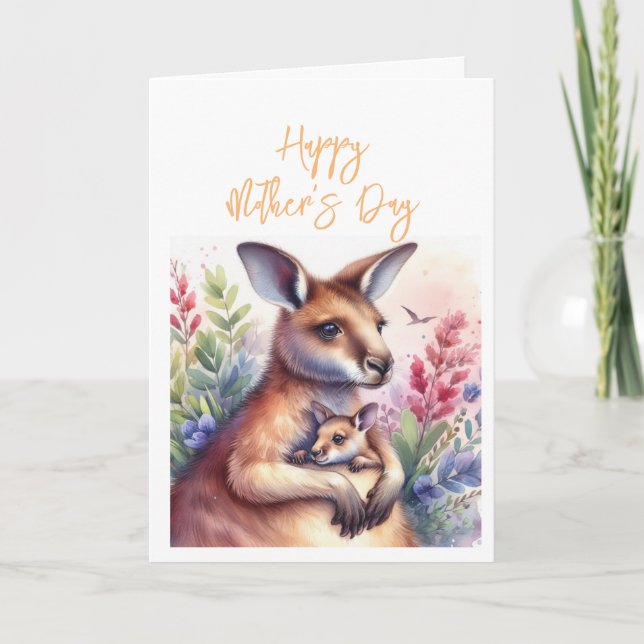 Mother's Day Kangaroo Greeting Card (Front)
