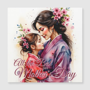 Mother's Day Kimono Art with Floral Embrace