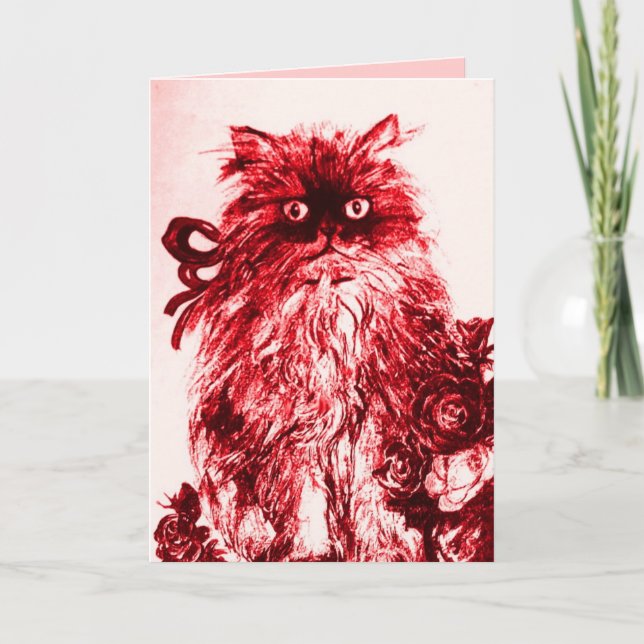 MOTHER'S DAY KITTEN WITH RED ROSES CARD (Front)