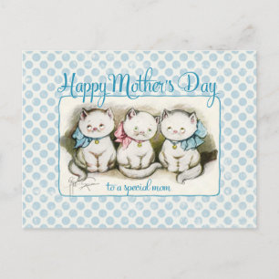 Mother's Day Kitties Vintage Reproduction Postcard