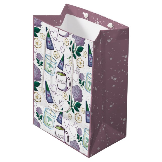 Mother's Day Lavender Medium Gift Bag (Front Angled)