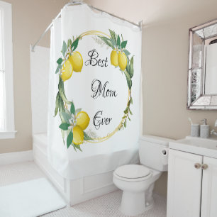 Mother's Day Lemon Wreath Shower Curtain