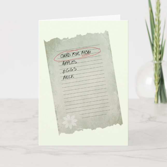 Mother's Day List Card (Front)