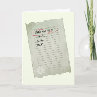 Mother's Day List Card
