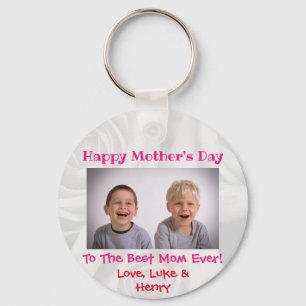 Mother's Day Love Best Mum Ever Cute Kids Photo Key Ring
