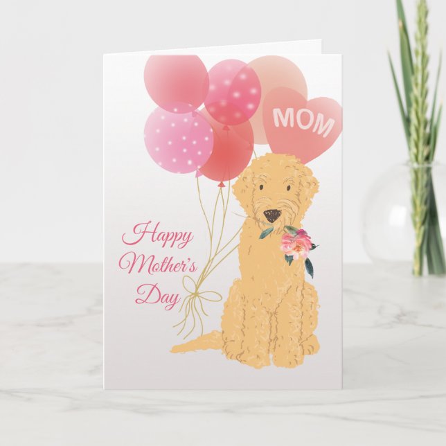 Mother's Day Love from Goldendoodle Dog Card (Front)