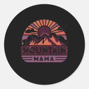 Mothers Day Love Hiking Mountain Mama Classic Round Sticker