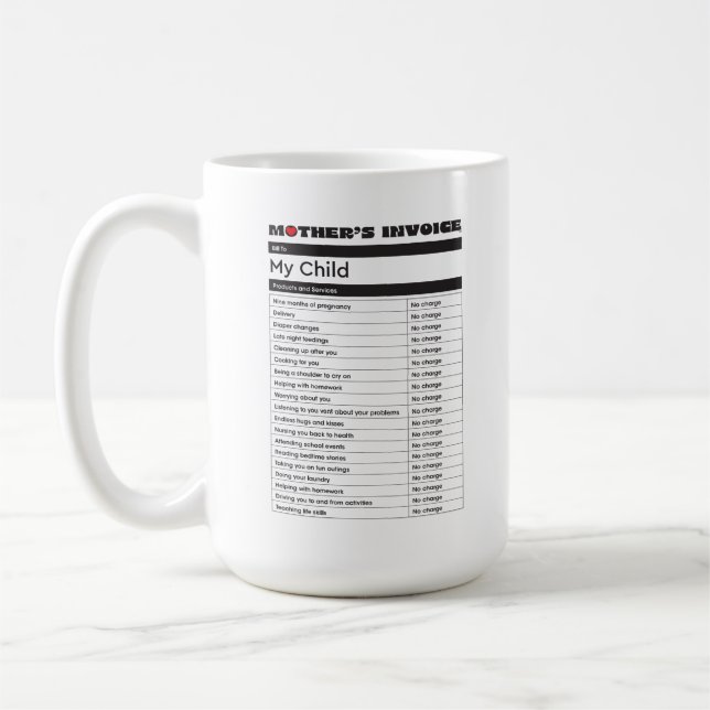 Mother's Day Love Invoice Mug - Gift for Mum (Left)