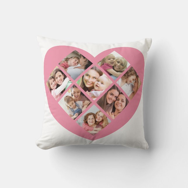 Mother's Day Love Photo Collage. Cushion (Front)