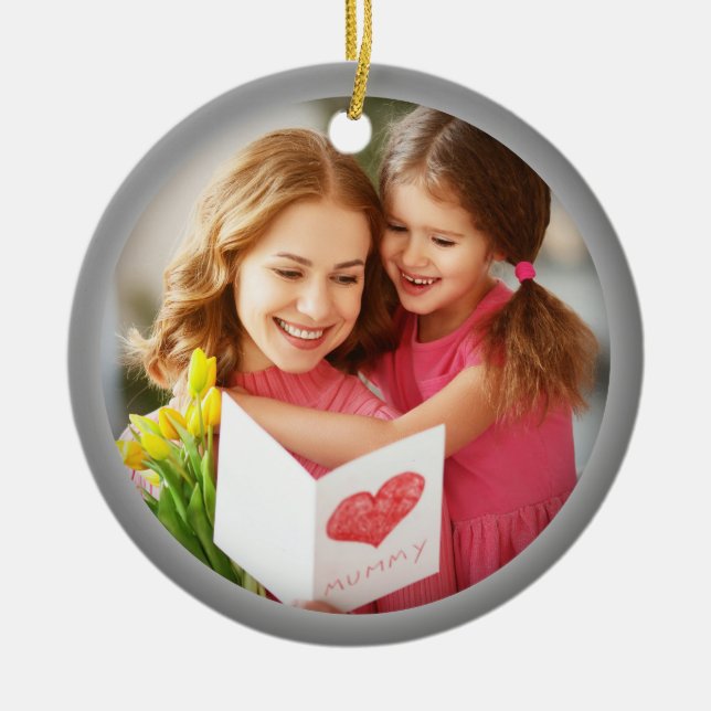 Mother's Day Love Photo For Mum Ceramic Ornament (Front)
