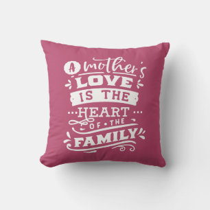 Mother's Day Love Stylish Hand-Lettered Magenta Cushion