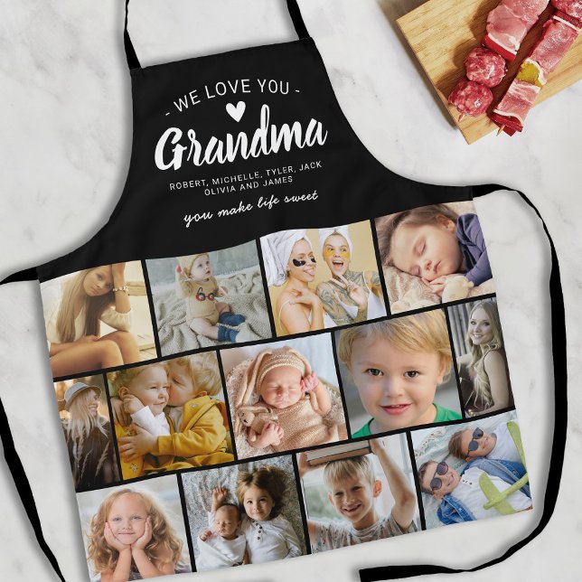 Mothers Day Love You Grandma Photo Apron (Creator Uploaded)