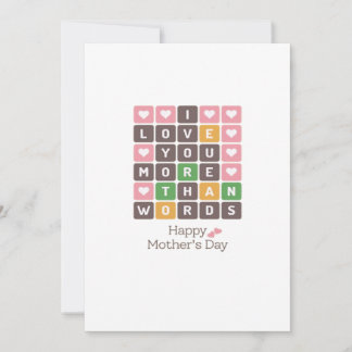 Mothers Day Love You More Than Words Heartfelt Des Holiday Card
