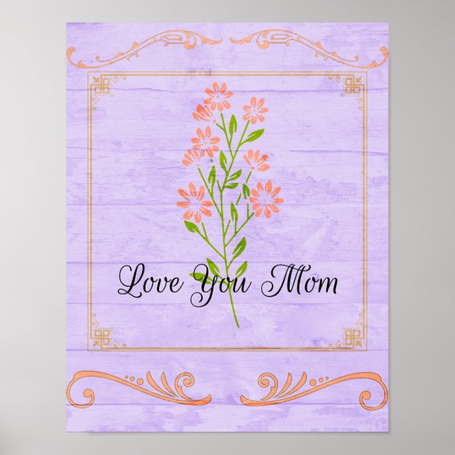 Mother's Day Love You Mum Poster  (Front)