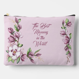 Mother's Day Magnolia Flowers Watercolor Accessory Pouch