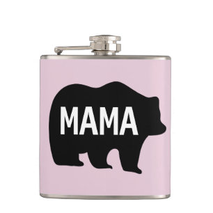 MOTHER'S DAY MAMA BEAR PINK Flask