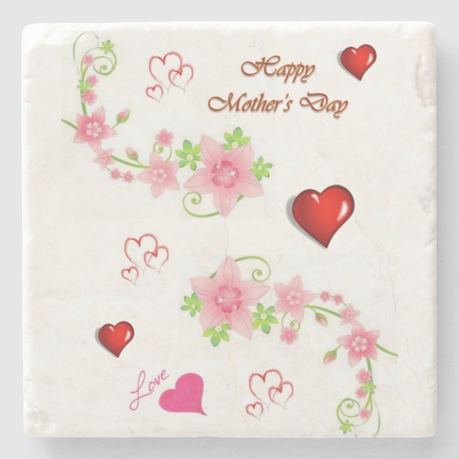 Mother's Day Marble Stone Coaster (Front)