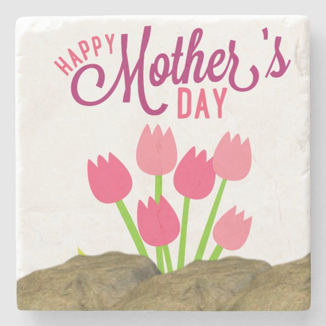 Mother's Day Marble Stone Coaster (Front)