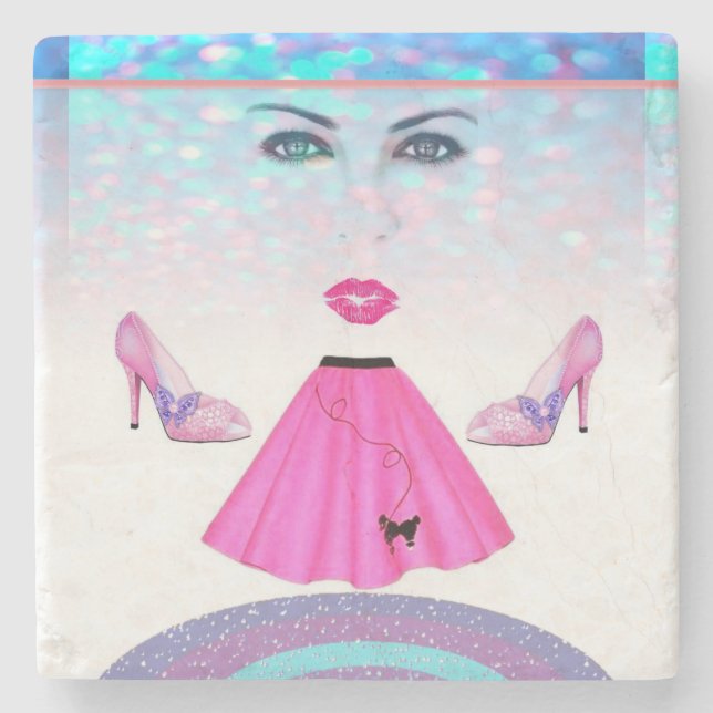 Mother's Day Marble Stone Coaster (Front)