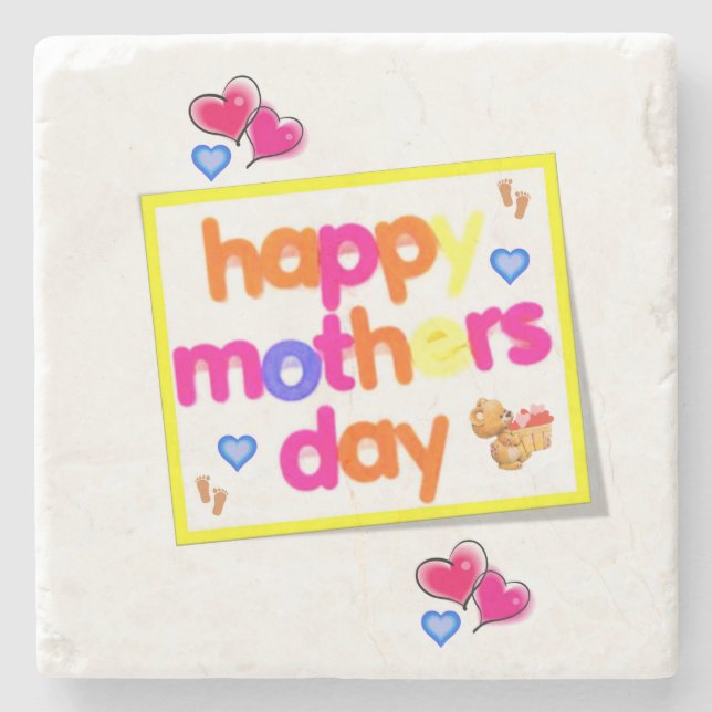 Mother's Day Marble Stone Coaster (Front)