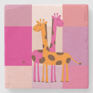 Mother's Day Marble Stone Coaster Giraffe