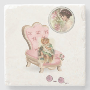 Mother's Day Marble Stone Coaster Victorian