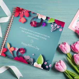 Mother's Day message in grayish blue customisable Notebook