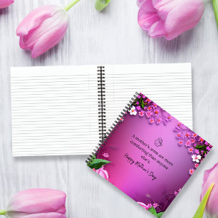 Mother's Day message in pink customisable Notebook