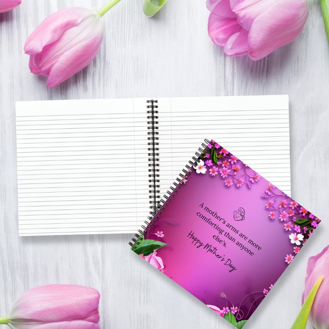 Mother's Day message in pink customisable Notebook (Mother's Day message in pink customizable Notebook)