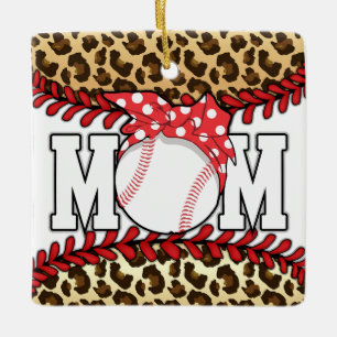 Mother's Day Messy Hair Baseball  Ceramic Ornament