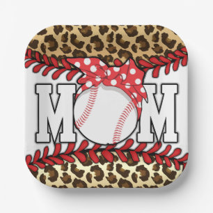 Mother's Day Messy Hair Baseball Paper Plate