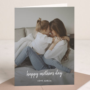 Mother's Day Modern Script Handwritten Photo Card