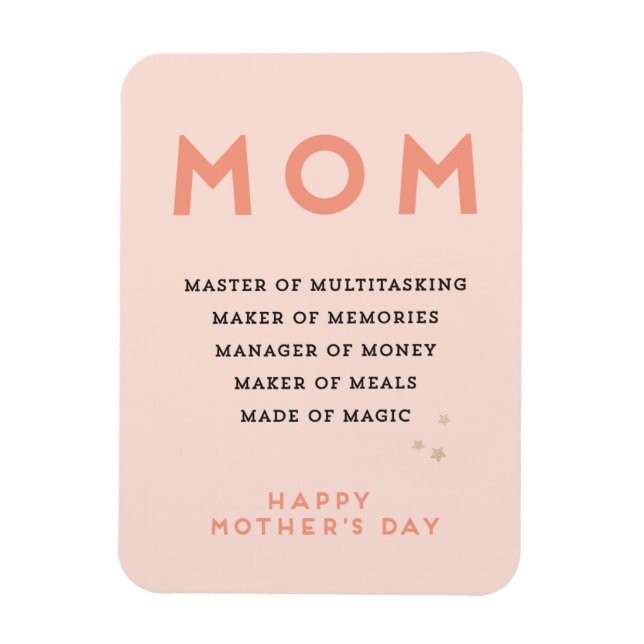 Mothers Day MOM acronym cute funny Card Magnet (Vertical)
