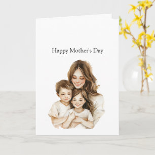 Mother's Day Mom Daughter Brunette Card