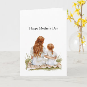 Mother's Day Mom Daughter Red Hair Card