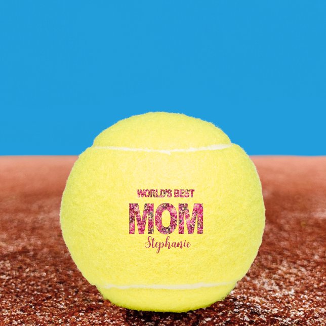 Mother's Day Mom Gift - Pink Floral Best Mom  Tennis Balls (Creator Uploaded)