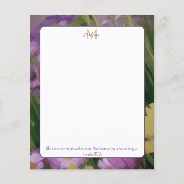 Mother's Day Monogram Scripture Stationery Flyer (Front)