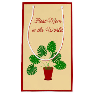 Mothers Day Monstera Plant Custom Small Gift Bag