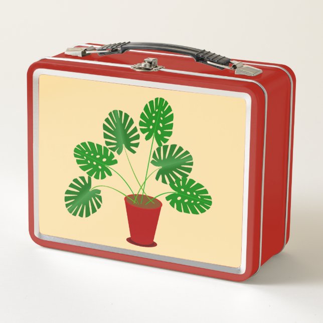Mothers Day Monstera Plant Metal Lunch Box (Front)
