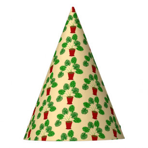 Mothers Day Monstera Plant Patterned Party Hat