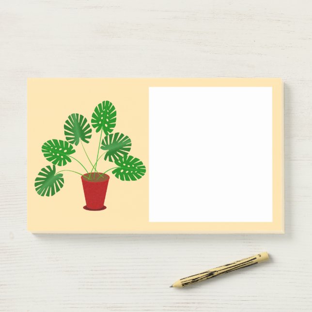Mothers Day Monstera Plant Post-it Notes (On Desk)
