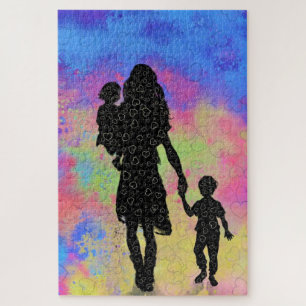 Mother's Day - Mother and Children - Add Text/Name Jigsaw Puzzle