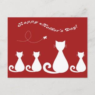 Mother's Day "Mother Cat with Kittens" Postcard