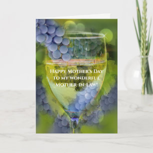 Mother's Day Mother In Law Wine Humour Card