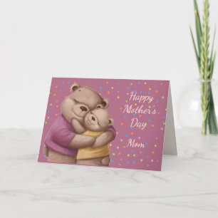 Mother's Day Mother Mum Cute Bear Hugs Card