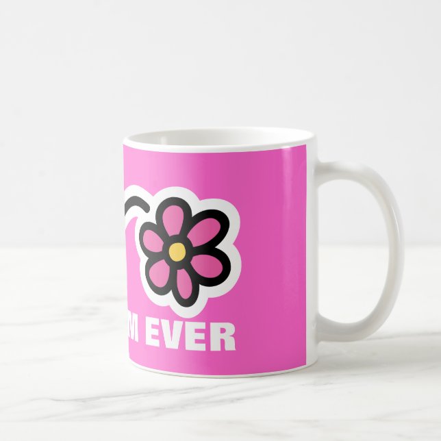 Mother's day Mug with pink daisy flower | Best mum (Right)
