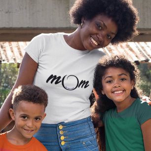 Mother's Day Mum Est. Typography  Black on White T-Shirt