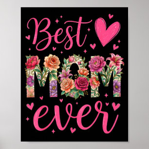 Mothers day mum flower daughter women mum kids poster